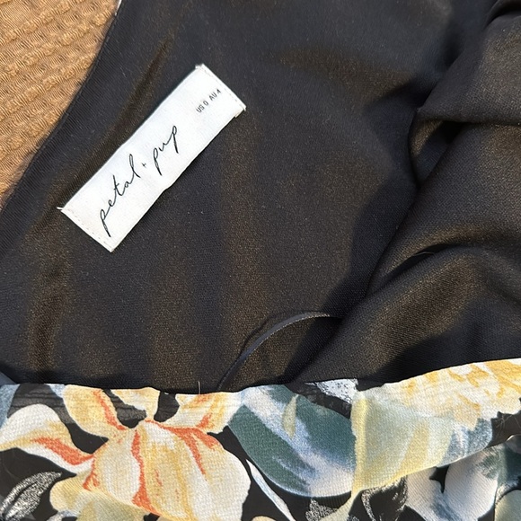 Petal and Pup 1 strap Asymmetrical Floral Ruffle Evening Dress - Picture 9 of 9